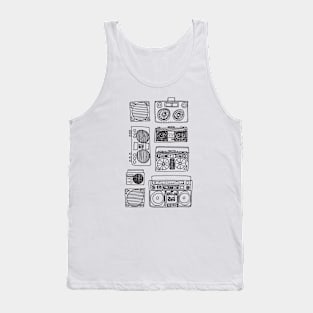 Retro Boomboxes Stacks Tank Top